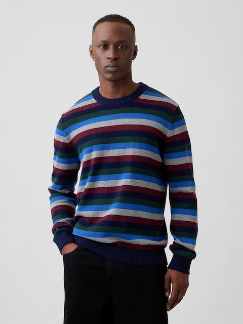 CashSoft Stripe Crewneck Sweater