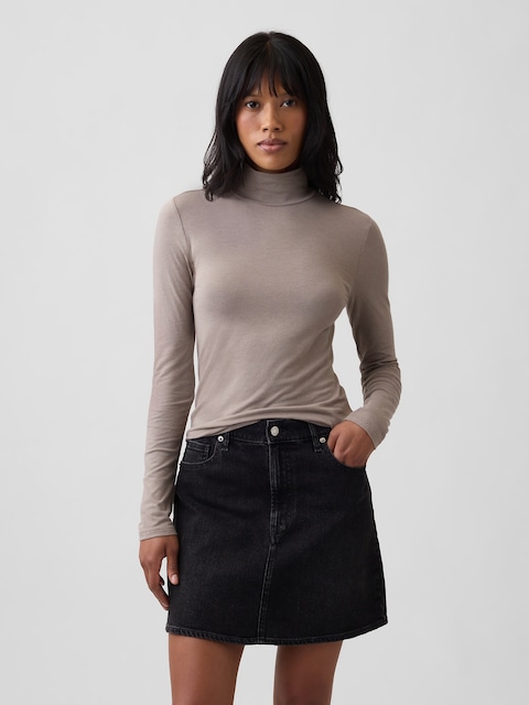 Stretch Jersey Mockneck T-Shirt