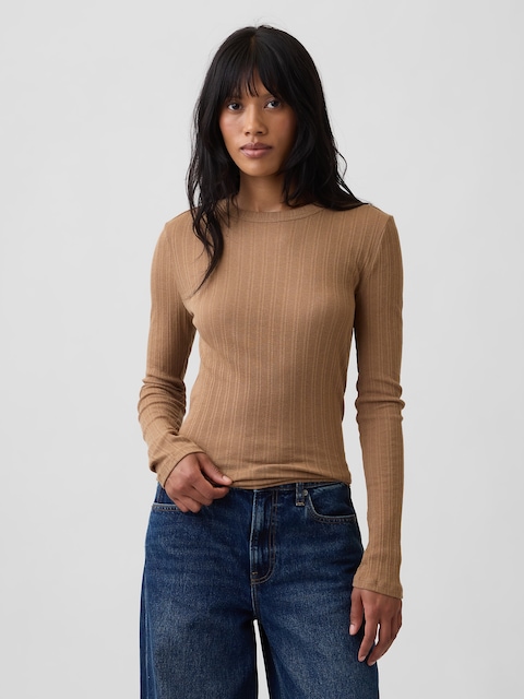 Essential Ribbed Pointelle T-Shirt
