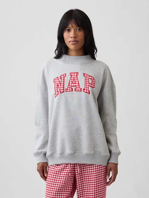 Relaxed Mockneck Graphic Sweatshirt