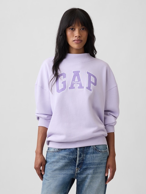Oversized Gap Logo Mockneck Tunic Sweatshirt