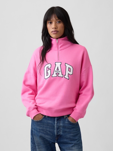 Relaxed Gap Logo Half-Zip Mockneck Sweatshirt