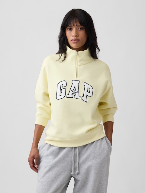 Relaxed Gap Logo Half-Zip Mockneck Sweatshirt