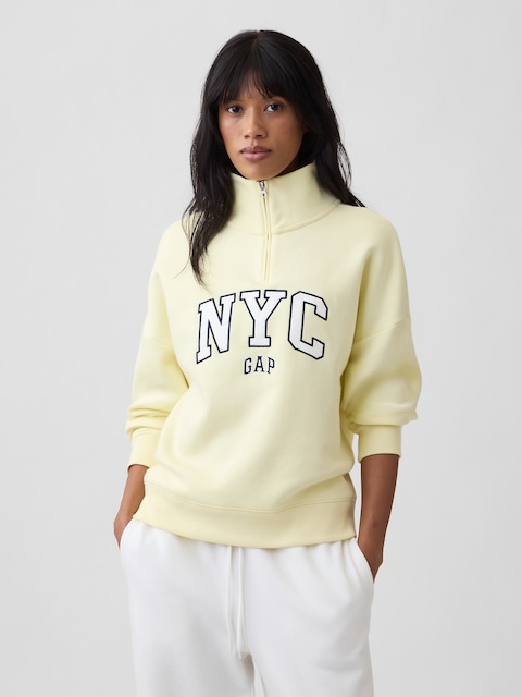 Relaxed Gap NYC Quarter-Zip Sweatshirt