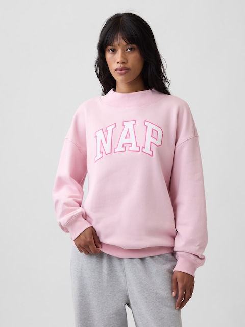 Relaxed Mockneck Graphic Sweatshirt
