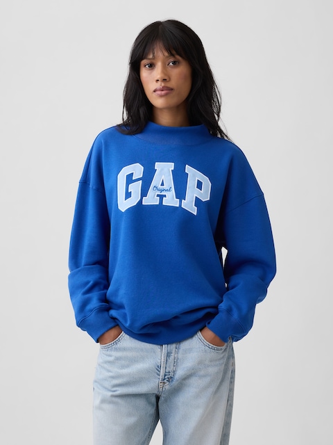 Oversized Gap Logo Mockneck Tunic Sweatshirt
