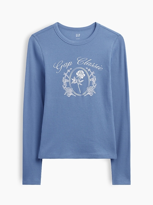 Waffle-Knit Crewneck Graphic T-Shirt | Gap Factory