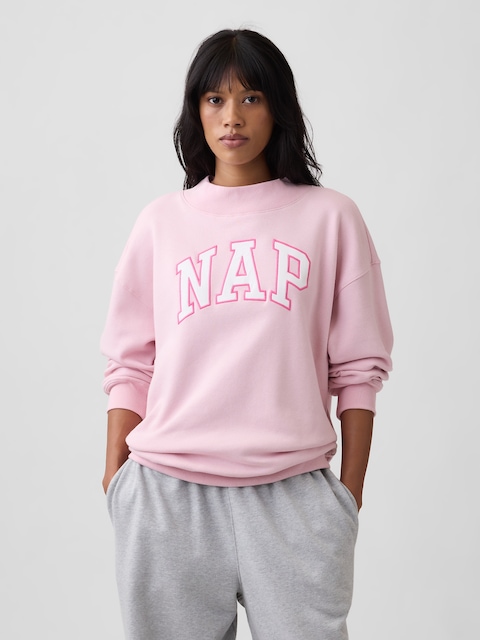 Relaxed Mockneck Graphic Sweatshirt