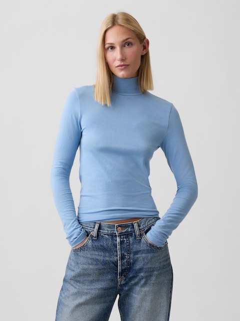 Stretch Jersey Mockneck T-Shirt