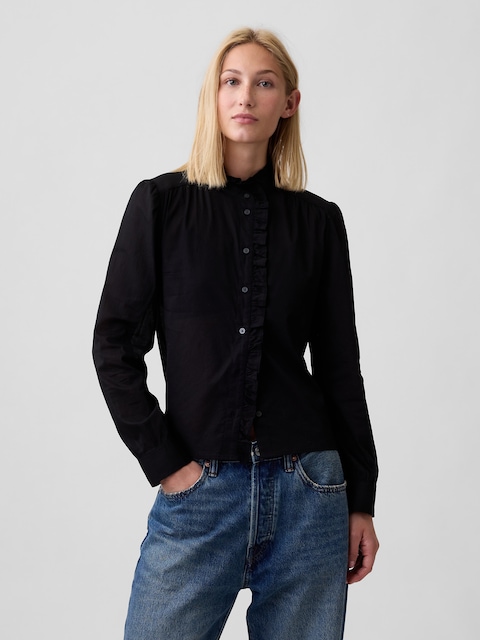 Voile Ruffle Shirt