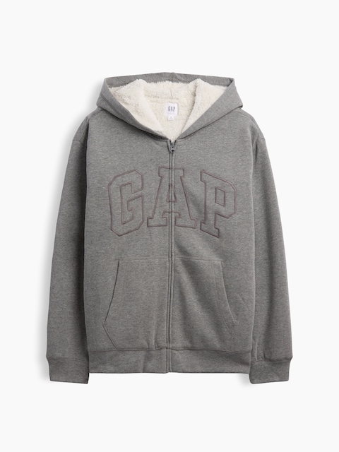 Relaxed Gap Logo Sherpa-Lined Zip Hoodie
