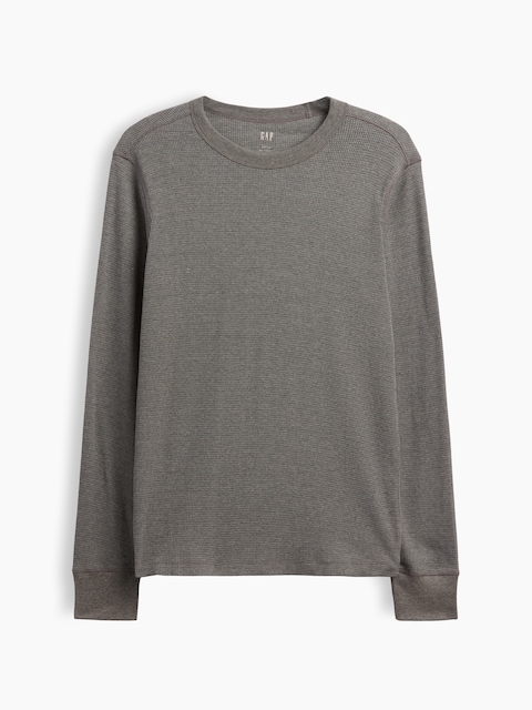 Waffle-Knit Crewneck T-Shirt