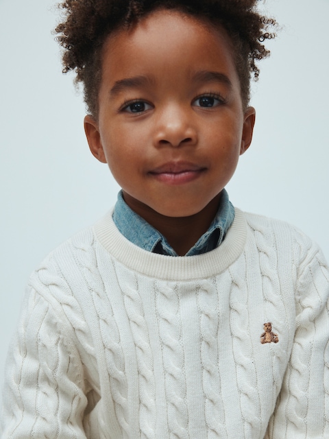 babyGap Brannan Bear Cable-Knit Crewneck Sweater