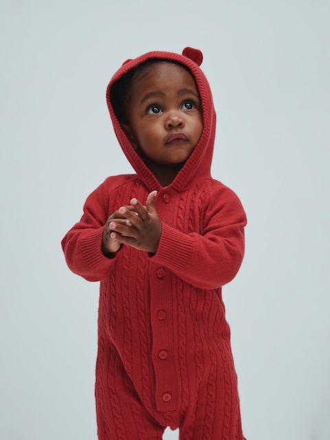 Baby CashSoft Cable-Knit One-Piece