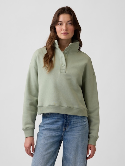 Relaxed Henley Sweatshirt