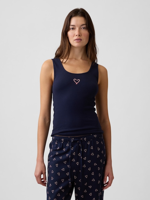 Ribbed PJ Tank Top