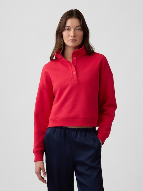 Relaxed Henley Sweatshirt