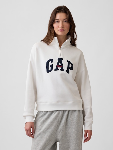 Relaxed Gap Logo Half-Zip Mockneck Sweatshirt