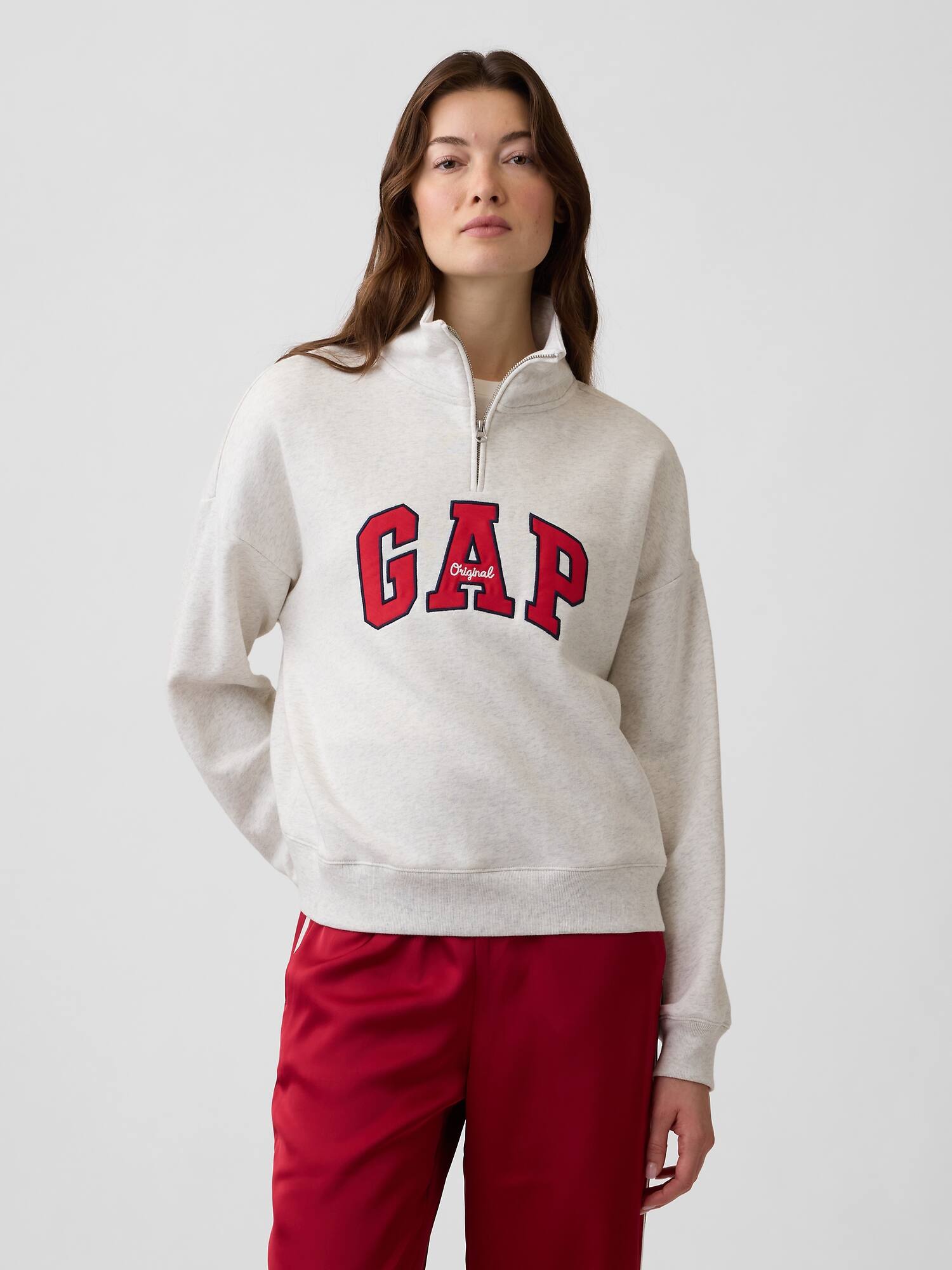 Relaxed Gap Logo Half-Zip Mockneck Sweatshirt