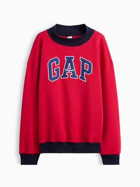 Oversized Gap Logo Mockneck Sweatshirt