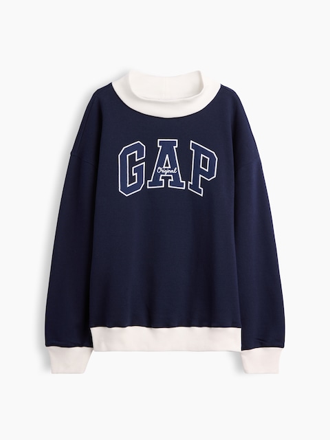 Oversized Gap Logo Mockneck Sweatshirt