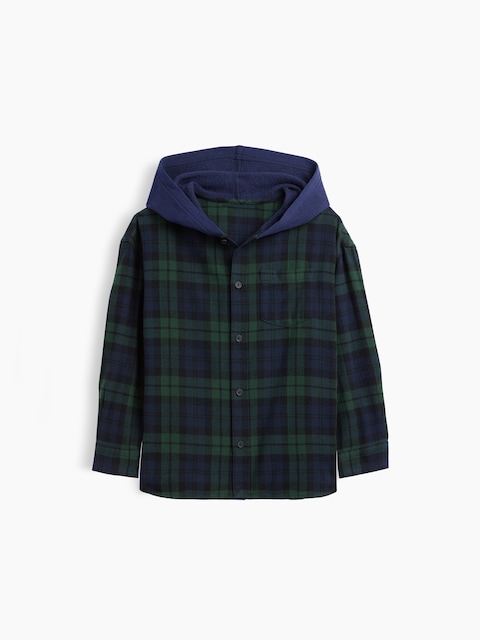 Kids Hooded Flannel Shirt
