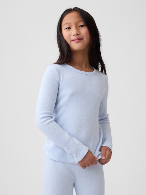 Kids Ruched Waffle-Knit T-Shirt
