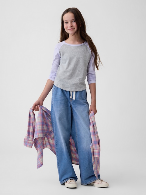 Kids Pull-On Wide-Leg Jeans
