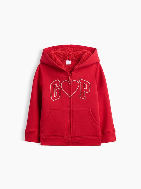 babyGap Sherpa-Lined Logo Zip Hoodie