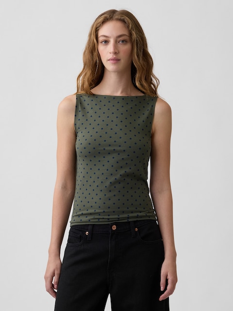 Sleeveless Velour Top