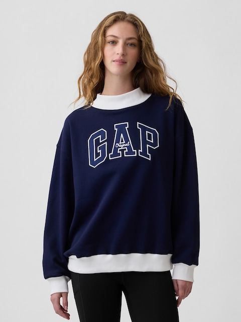 Oversized Gap Logo Mockneck Sweatshirt